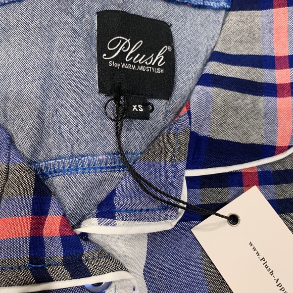 New Revolve/Shopbop Plush Plaid PJ Set. XS - Picture 5 of 13